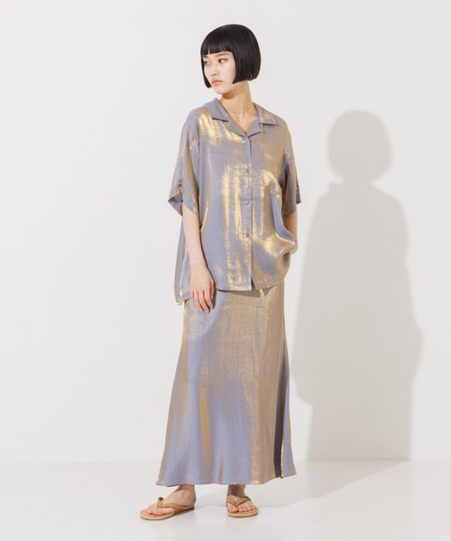 NOMINE（ノミネ）の「【セットアップ対応】スパークシャンブレー開襟シャツ（シャツ/ブラウス・レディース・グリーン/グレー/チャコールグレー・フリー）」の22枚目の写真