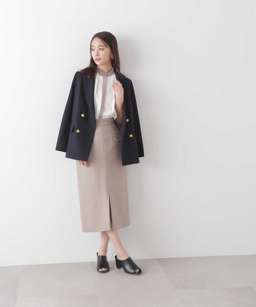 N.（N. Natural Beauty Basic）（エヌエヌナチュラルビューティーベーシック）の「◆バイカラー５分袖とろみブラウス（シャツ/ブラウス・レディース・ホワイト系その他/ベージュ系その他/ホワイト・MEDIUM）」の13枚目の写真