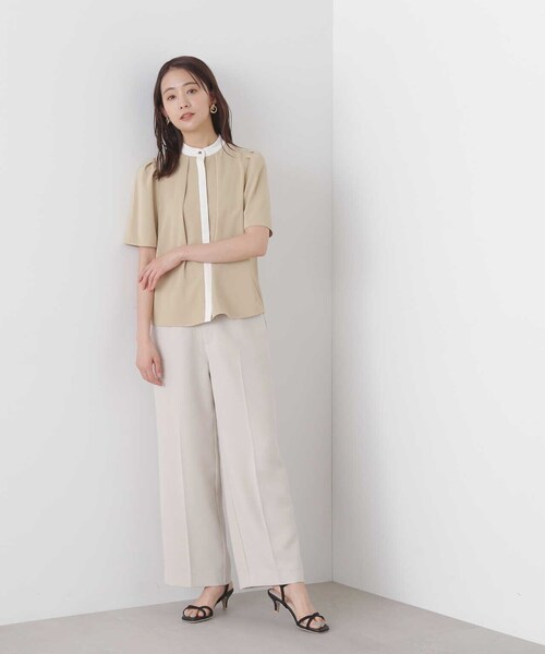 N.（N. Natural Beauty Basic）（エヌエヌナチュラルビューティーベーシック）の「◆バイカラー５分袖とろみブラウス（シャツ/ブラウス・レディース・ホワイト系その他/ベージュ系その他/ホワイト・MEDIUM）」の17枚目の写真