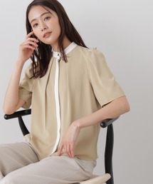 N.（N. Natural Beauty Basic） | ◆バイカラー５分袖とろみブラウス(シャツ/ブラウス)