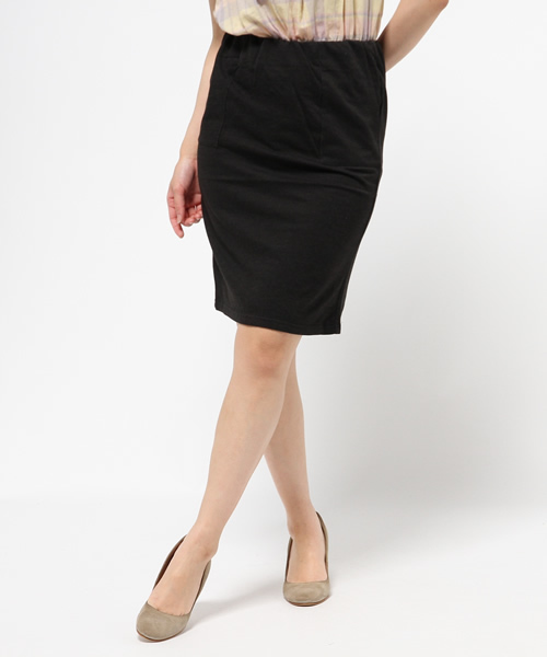 ikka（イッカ）の「カットデニムタイトスカート（スカート・レディース・ブラック/スカイブルー/ネイビー・LARGE/MEDIUM）」の2枚目の写真