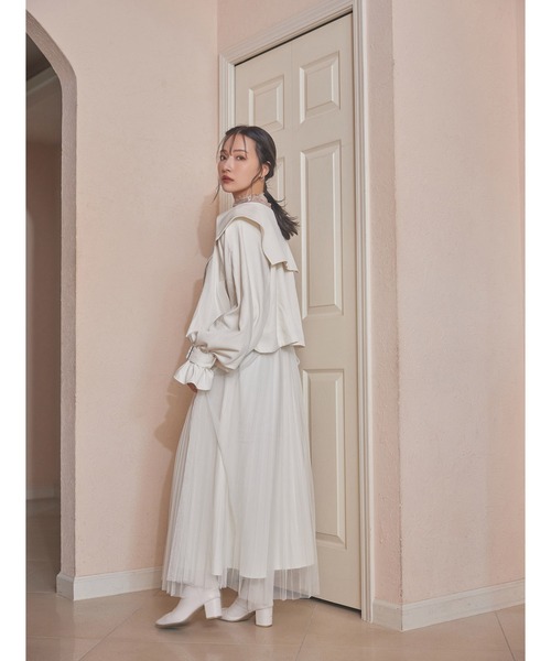 ANDGEEBEE（アンジービー）の「ショートトレンチコート（トレンチコート・レディース・グレー/アイボリー・MEDIUM）」の18枚目の写真