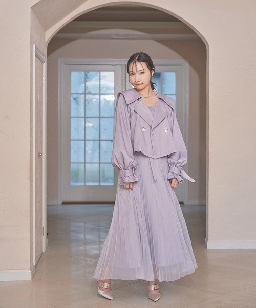 ANDGEEBEE（アンジービー）の「ショートトレンチコート（トレンチコート・レディース・グレー/アイボリー・MEDIUM）」の17枚目の写真