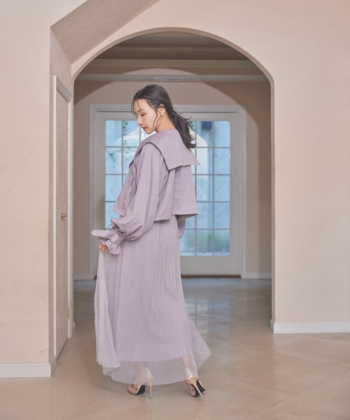 ANDGEEBEE（アンジービー）の「ショートトレンチコート（トレンチコート・レディース・グレー/アイボリー・MEDIUM）」の14枚目の写真