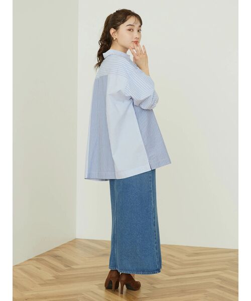 AMERICAN HOLIC（アメリカンホリック）の「タイトデニムロングスカート（スカート・レディース・ライトインディゴブルー・M/S/L）」の14枚目の写真