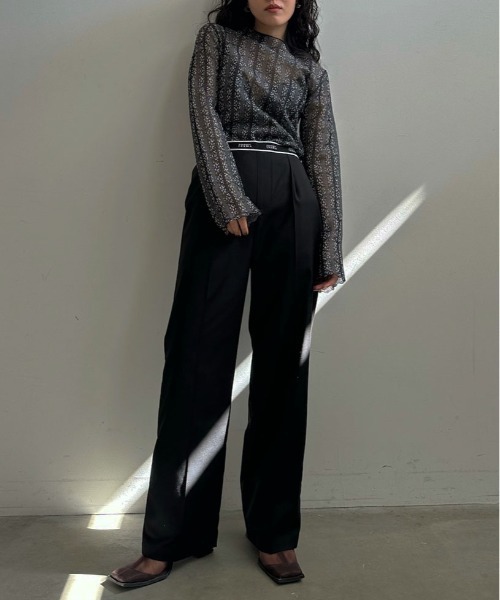 Ameri（アメリ）の「REVERSIBLE STRIPE KNIT TOP（ニット