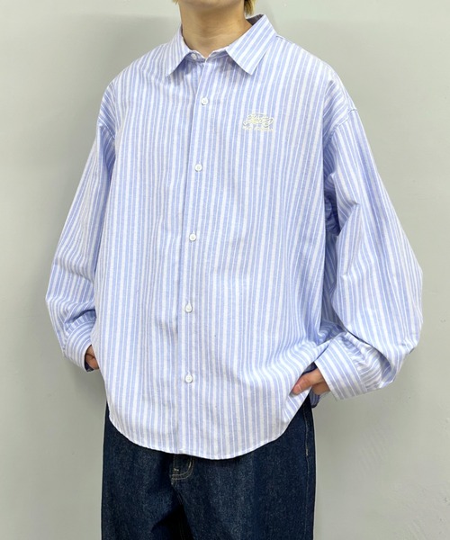 WHO'S WHO gallery（フーズフーギャラリー）の「COOPER FACTドミノストライプビッグシャツ（シャツ/ブラウス・レディース・ホワイト/ピンク/サックスブルー・FREE）」の14枚目の写真