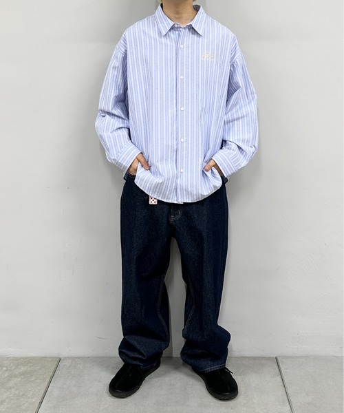 WHO'S WHO gallery（フーズフーギャラリー）の「COOPER FACTドミノストライプビッグシャツ（シャツ/ブラウス・レディース・ホワイト/ピンク/サックスブルー・FREE）」の15枚目の写真