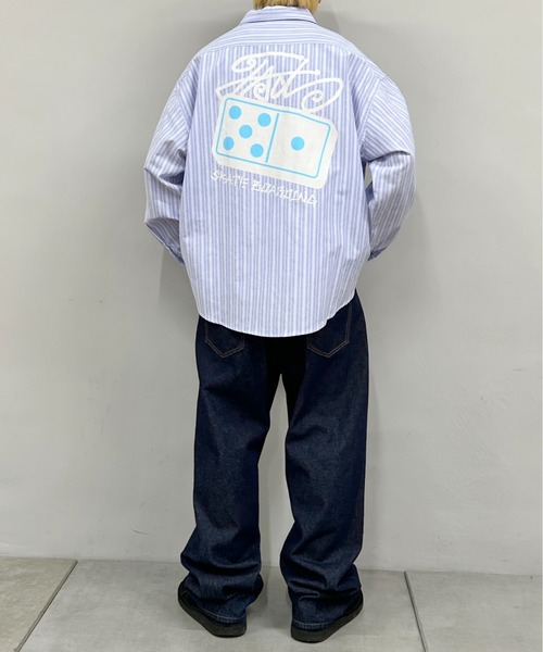 WHO'S WHO gallery（フーズフーギャラリー）の「COOPER FACTドミノストライプビッグシャツ（シャツ/ブラウス・レディース・ホワイト/ピンク/サックスブルー・FREE）」の16枚目の写真