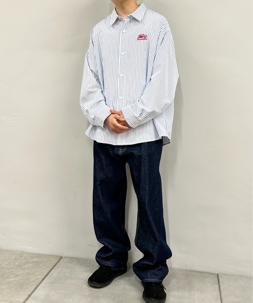 WHO'S WHO gallery（フーズフーギャラリー）の「COOPER FACTドミノストライプビッグシャツ（シャツ/ブラウス・レディース・ホワイト/ピンク/サックスブルー・FREE）」の18枚目の写真