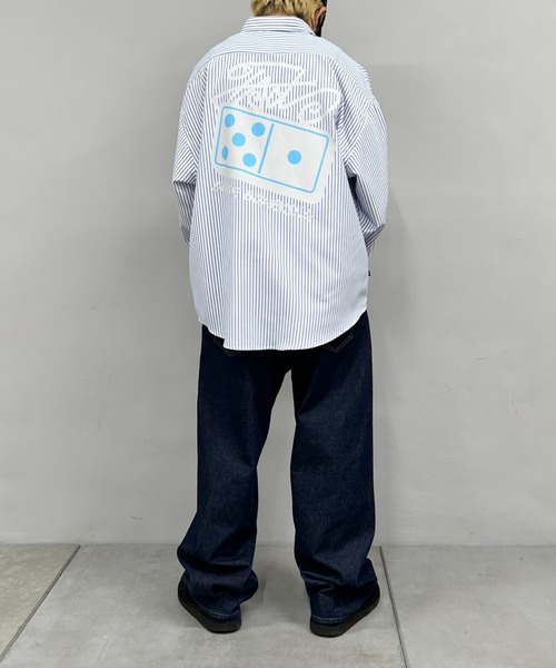 WHO'S WHO gallery（フーズフーギャラリー）の「COOPER FACTドミノストライプビッグシャツ（シャツ/ブラウス・レディース・ホワイト/ピンク/サックスブルー・FREE）」の19枚目の写真