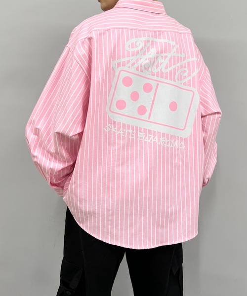 WHO'S WHO gallery（フーズフーギャラリー）の「COOPER FACTドミノストライプビッグシャツ（シャツ/ブラウス・レディース・ホワイト/ピンク/サックスブルー・FREE）」の20枚目の写真