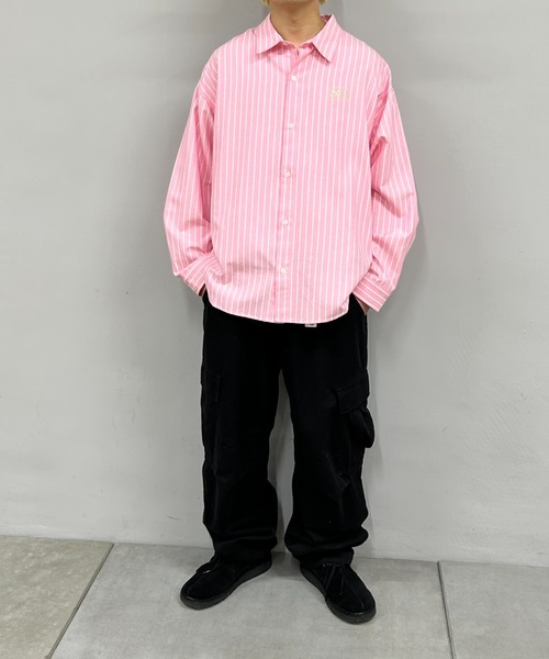 WHO'S WHO gallery（フーズフーギャラリー）の「COOPER FACTドミノストライプビッグシャツ（シャツ/ブラウス・レディース・ホワイト/ピンク/サックスブルー・FREE）」の21枚目の写真