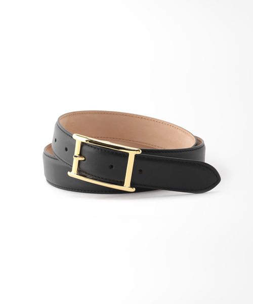 AP STUDIO(エーピーストゥディオ)の「*【ATELIER AMBOISE/アトリエ アンボワーズ】plate buckle belt (GOLD)(ベルト・レディース・ブラック・FREE)」の2枚目の写真