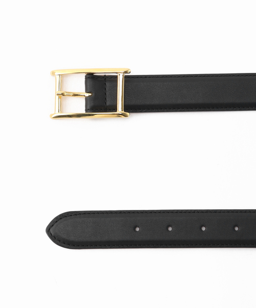 AP STUDIO(エーピーストゥディオ)の「*【ATELIER AMBOISE/アトリエ アンボワーズ】plate buckle belt (GOLD)(ベルト・レディース・ブラック・FREE)」の3枚目の写真