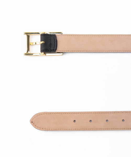 AP STUDIO(エーピーストゥディオ)の「*【ATELIER AMBOISE/アトリエ アンボワーズ】plate buckle belt (GOLD)(ベルト・レディース・ブラック・FREE)」の4枚目の写真