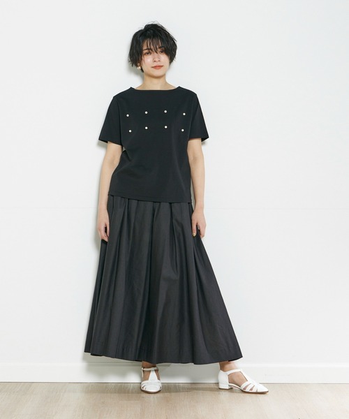 INED CLARO（イネドクラロ）の「パールTシャツ（Tシャツ/カットソー・レディース・ブラック/ライトグリーン・フリー）」の14枚目の写真