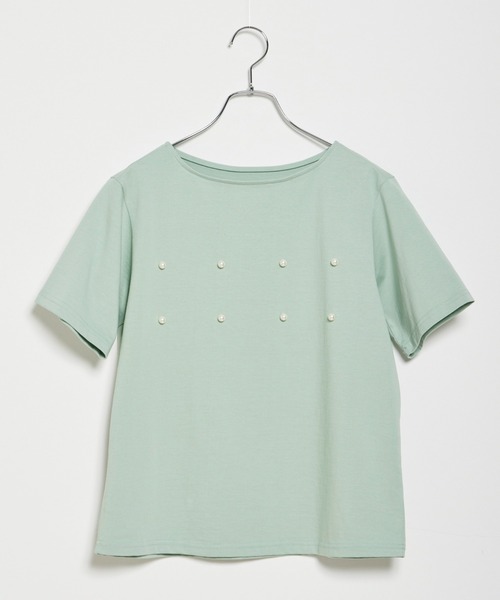 INED CLARO（イネドクラロ）の「パールTシャツ（Tシャツ/カットソー・レディース・ブラック/ライトグリーン・フリー）」の15枚目の写真