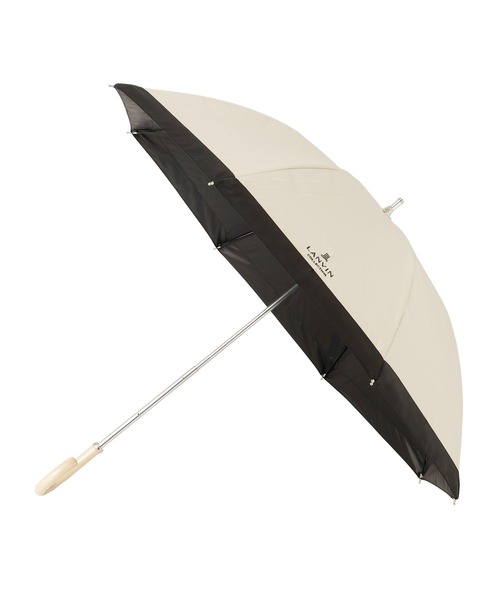 LANVIN collection（ランバン コレクション）の「遮光100% 遮熱 晴雨兼用日傘 長傘 グログランリボン（長傘・レディース・ブラック/キャメル/ベージュ/ダークブルー/グレー/ピンクベージュ/ブラック×ベージュ・FREE）」の5枚目の写真