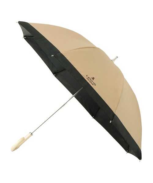 LANVIN collection（ランバン コレクション）の「遮光100% 遮熱 晴雨兼用日傘 長傘 グログランリボン（長傘・レディース・ブラック/キャメル/ベージュ/ダークブルー/グレー/ピンクベージュ/ブラック×ベージュ・FREE）」の6枚目の写真