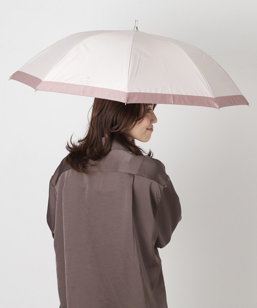 LANVIN collection（ランバン コレクション）の「遮光100% 遮熱 晴雨兼用日傘 長傘 グログランリボン（長傘・レディース・ブラック/キャメル/ベージュ/ダークブルー/グレー/ピンクベージュ/ブラック×ベージュ・FREE）」の19枚目の写真
