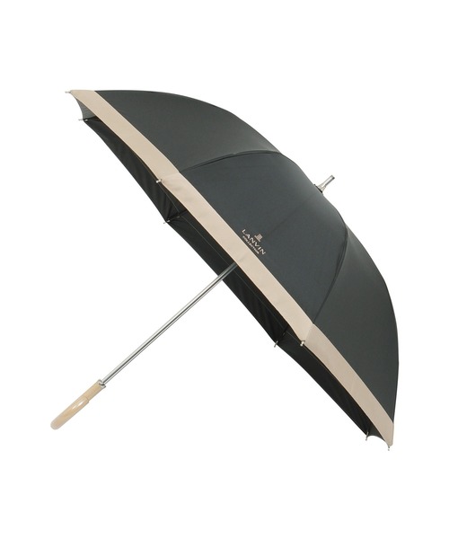 LANVIN collection（ランバン コレクション）の「遮光100% 遮熱 晴雨兼用日傘 長傘 グログランリボン（長傘・レディース・ブラック/キャメル/ベージュ/ダークブルー/グレー/ピンクベージュ/ブラック×ベージュ・FREE）」の8枚目の写真