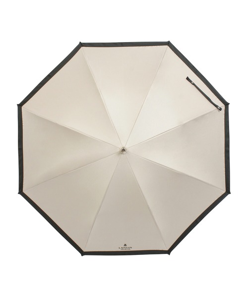 LANVIN collection（ランバン コレクション）の「遮光100% 遮熱 晴雨兼用日傘 長傘 グログランリボン（長傘・レディース・ブラック/キャメル/ベージュ/ダークブルー/グレー/ピンクベージュ/ブラック×ベージュ・FREE）」の13枚目の写真
