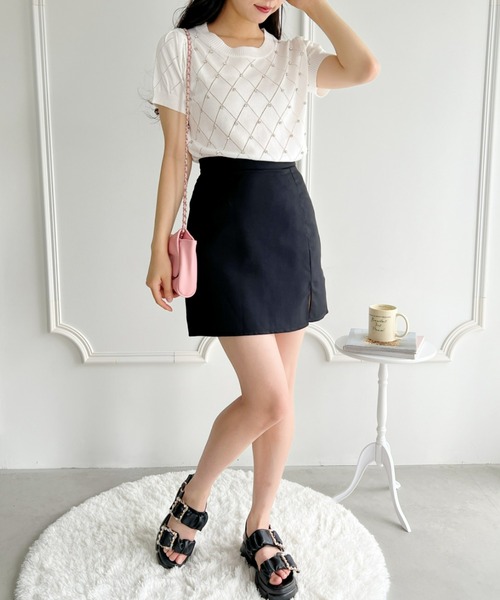 Loueme（ルエム）の「ジュエルビジュートップス（Tシャツ/カットソー・レディース・ミント/アイボリー/ブラック・FREE）」の8枚目の写真