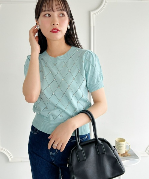 Loueme（ルエム）の「ジュエルビジュートップス（Tシャツ/カットソー・レディース・ミント/アイボリー/ブラック・FREE）」の15枚目の写真