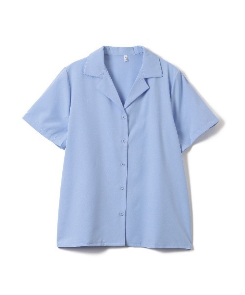 Miniministore(ミニミニストア)の「ベーシック開襟 カラーシャツ(シャツ/ブラウス・レディース・ブラック/ライトブルー/ホワイト/サーモンピンク/イエロー・FREE)」の16枚目の写真