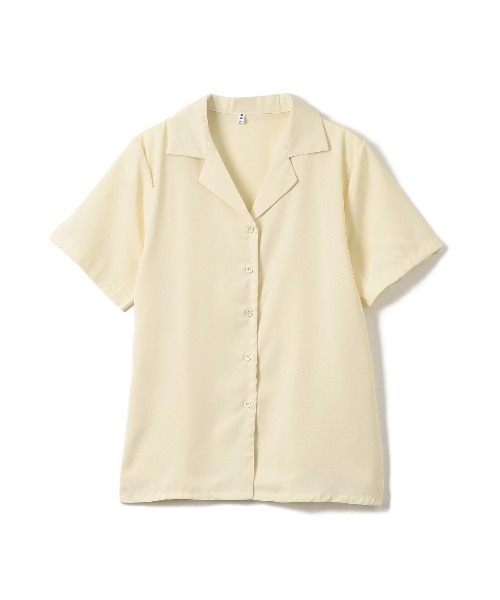Miniministore(ミニミニストア)の「ベーシック開襟 カラーシャツ(シャツ/ブラウス・レディース・ブラック/ライトブルー/ホワイト/サーモンピンク/イエロー・FREE)」の15枚目の写真