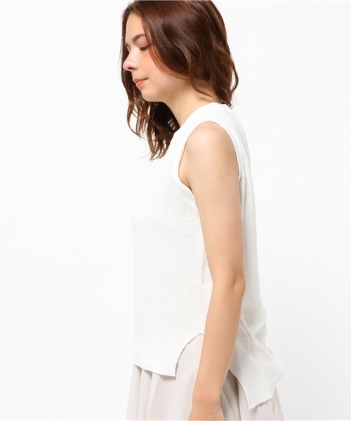 CIAOPANIC（チャオパニック）の「【Ciaopanic】　綿麻C/Nベスト（ニット/セーター・レディース・ホワイト/ネイビー/グレー・FREE）」の5枚目の写真