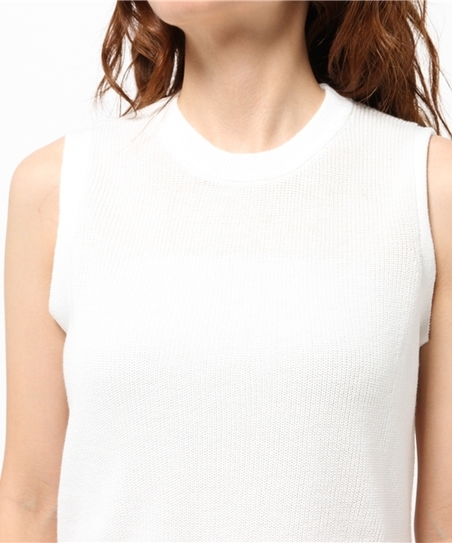 CIAOPANIC（チャオパニック）の「【Ciaopanic】　綿麻C/Nベスト（ニット/セーター・レディース・ホワイト/ネイビー/グレー・FREE）」の7枚目の写真