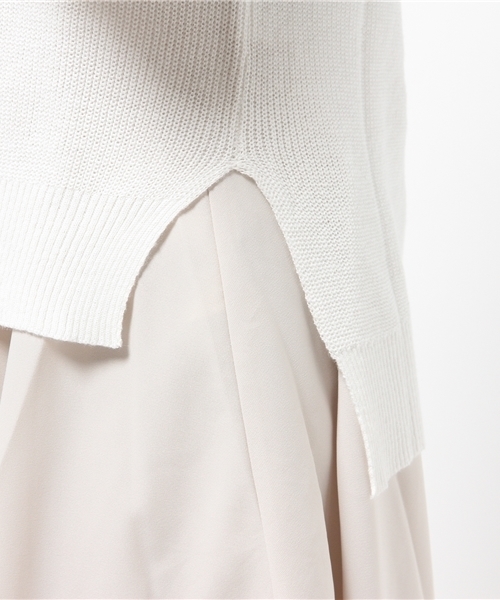 CIAOPANIC（チャオパニック）の「【Ciaopanic】　綿麻C/Nベスト（ニット/セーター・レディース・ホワイト/ネイビー/グレー・FREE）」の8枚目の写真