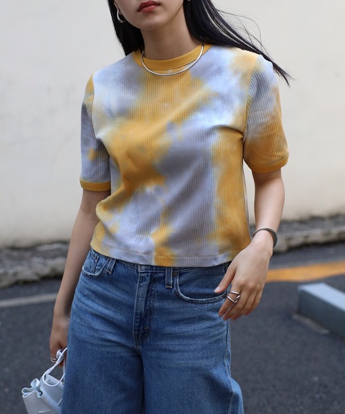 COMMRE(コムル)の「アソート柄 コンパクト半袖Tシャツ(Tシャツ/カットソー・レディース・ブルー/イエロー/ライトイエロー・FREE)」の19枚目の写真