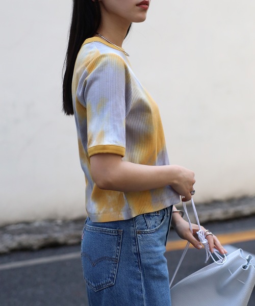 COMMRE(コムル)の「アソート柄 コンパクト半袖Tシャツ(Tシャツ/カットソー・レディース・ブルー/イエロー/ライトイエロー・FREE)」の20枚目の写真