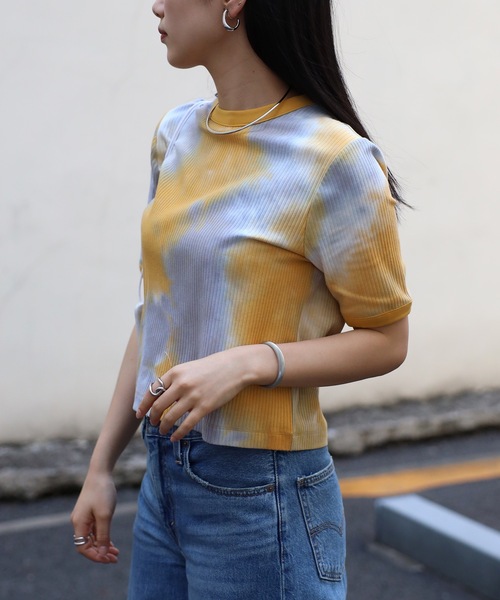 COMMRE(コムル)の「アソート柄 コンパクト半袖Tシャツ(Tシャツ/カットソー・レディース・ブルー/イエロー/ライトイエロー・FREE)」の21枚目の写真