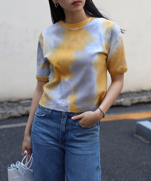 COMMRE(コムル)の「アソート柄 コンパクト半袖Tシャツ(Tシャツ/カットソー・レディース・ブルー/イエロー/ライトイエロー・FREE)」の18枚目の写真