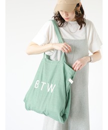 Samansa Mos2 blue | 仕切りロゴトートバッグ(ハンドバッグ)