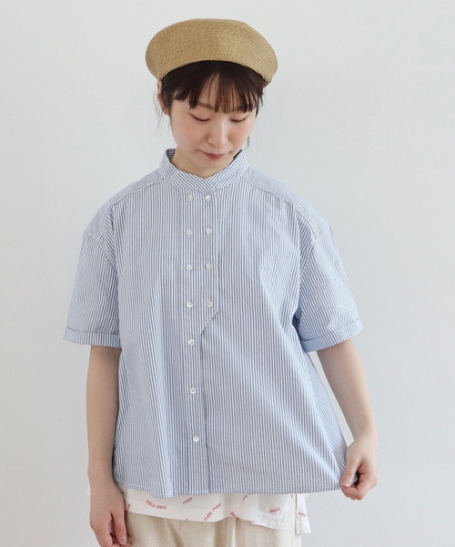 bulle de savon（ビュルデサボン）の「オックス　コック半袖ブラウス（シャツ/ブラウス・レディース・サックスブルー/ブルー/ホワイト/その他/その他1/イエロー・FREE）」の3枚目の写真