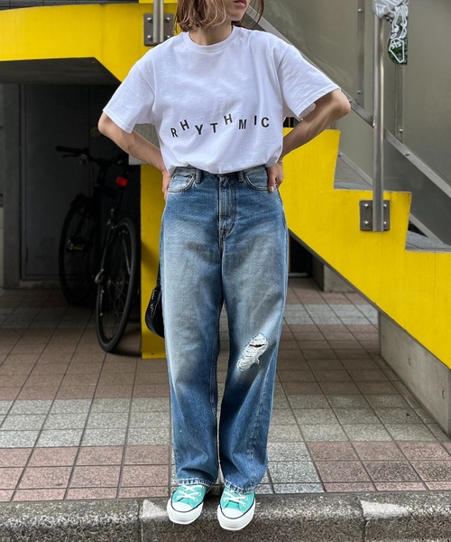 mi via loca（ミヴィアロカ）の「GILDAN リズミックロゴT半袖シャツ 【MVL007 ※2A】（Tシャツ/カットソー・レディース・ブラック/オフホワイト/オートミール・MEDIUM/LARGE）」の8枚目の写真