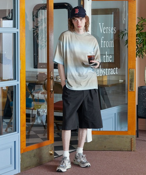 EMMA CLOTHES（エマクローズ）の「グラデーションカラールーズ半袖Tシャツ EMMA CLOTHES（Tシャツ/カットソー・メンズ・ブラック系/ベージュ系/ブルー系/グリーン系・M/L）」の14枚目の写真