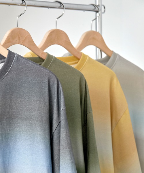 EMMA CLOTHES（エマクローズ）の「グラデーションカラールーズ半袖Tシャツ EMMA CLOTHES（Tシャツ/カットソー・メンズ・ブラック系/ベージュ系/ブルー系/グリーン系・M/L）」の20枚目の写真