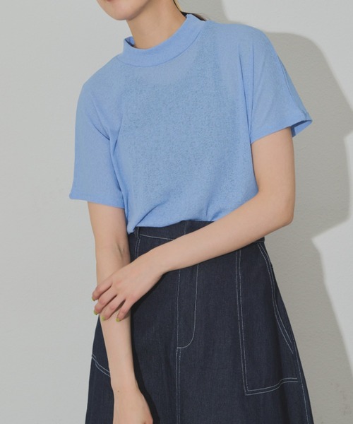 Solace(ソレイス)の「フレンチスリーブハイネックT(Tシャツ/カットソー・レディース・ブルー/ブラック/ベージュ・FREE)」の15枚目の写真