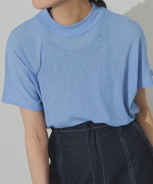 Solace(ソレイス)の「フレンチスリーブハイネックT(Tシャツ/カットソー・レディース・ブルー/ブラック/ベージュ・FREE)」の17枚目の写真