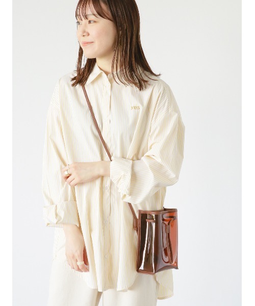 ehka sopo（エヘカソポ）の「ストライプワンポイント刺繍シャツ（シャツ/ブラウス・レディース・ピンク/ブルー/イエロー・F）」の3枚目の写真