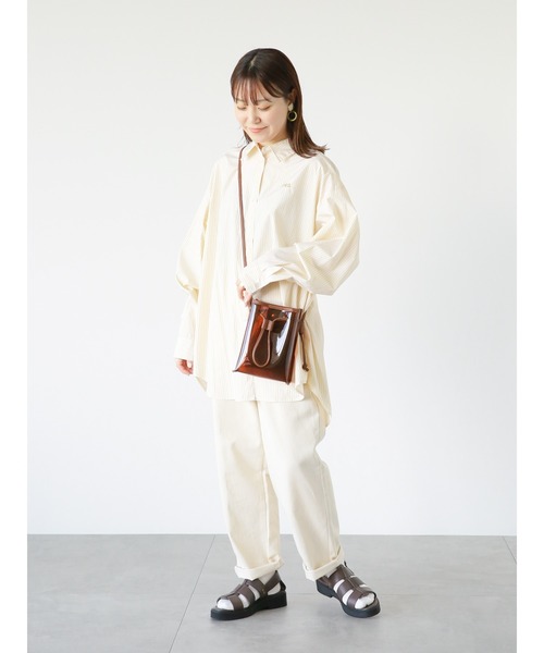 ehka sopo（エヘカソポ）の「ストライプワンポイント刺繍シャツ（シャツ/ブラウス・レディース・ピンク/ブルー/イエロー・F）」の6枚目の写真