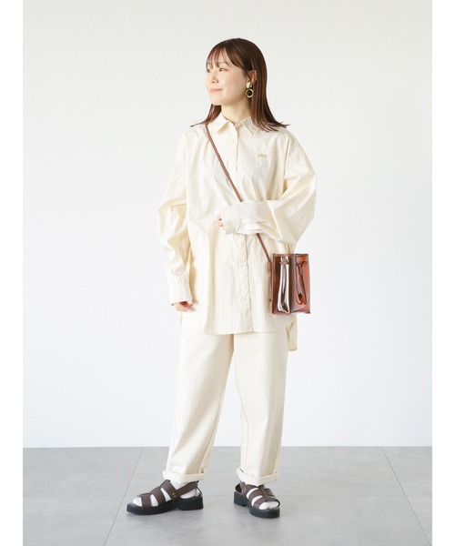 ehka sopo（エヘカソポ）の「ストライプワンポイント刺繍シャツ（シャツ/ブラウス・レディース・ピンク/ブルー/イエロー・F）」の7枚目の写真