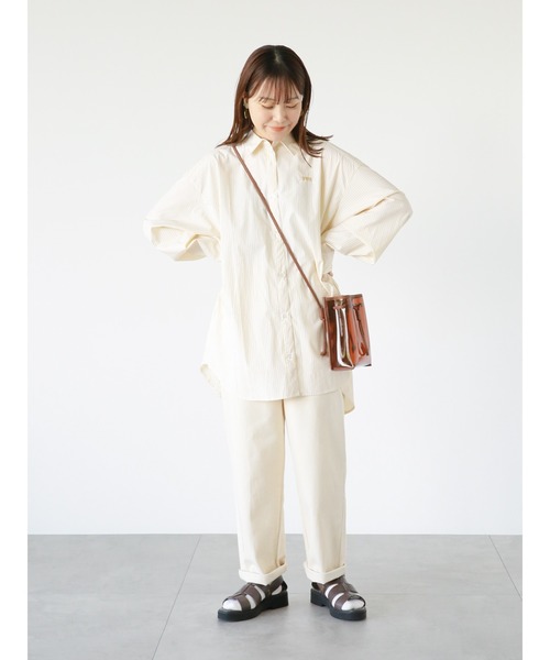 ehka sopo（エヘカソポ）の「ストライプワンポイント刺繍シャツ（シャツ/ブラウス・レディース・ピンク/ブルー/イエロー・F）」の8枚目の写真