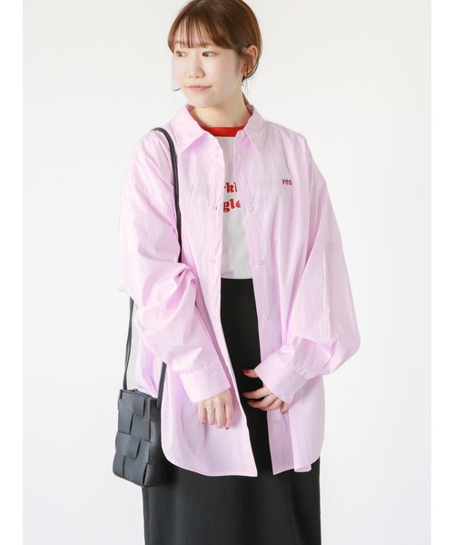 ehka sopo（エヘカソポ）の「ストライプワンポイント刺繍シャツ（シャツ/ブラウス・レディース・ピンク/ブルー/イエロー・F）」の18枚目の写真